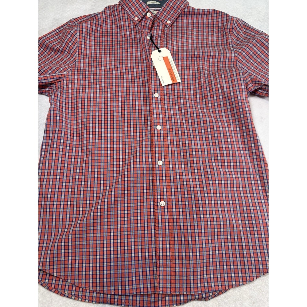 Hawker Rye Men's Red Blue Plaid Short Sleeve Stretch Shirt L NWT Stitch Fix
